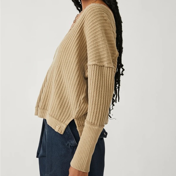 Free People We the Free New Magic Thermal Tee Golden Olive - Picture 3 of 9